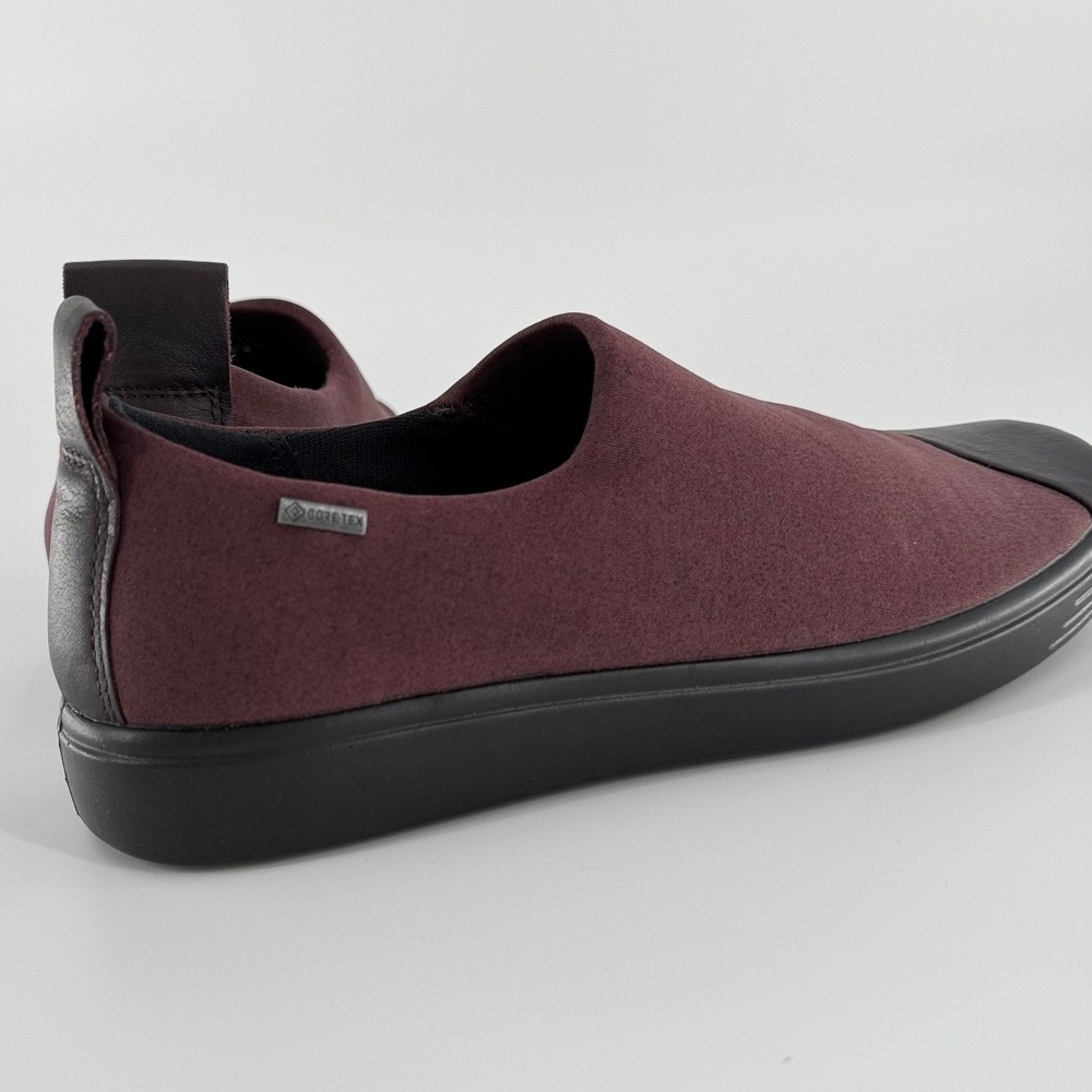 ECCO Soft 7 Gore-Tex Slip On Sneakers Fig Burgundy Waterproof Walking Shoes 38 - Picture 4 of 6